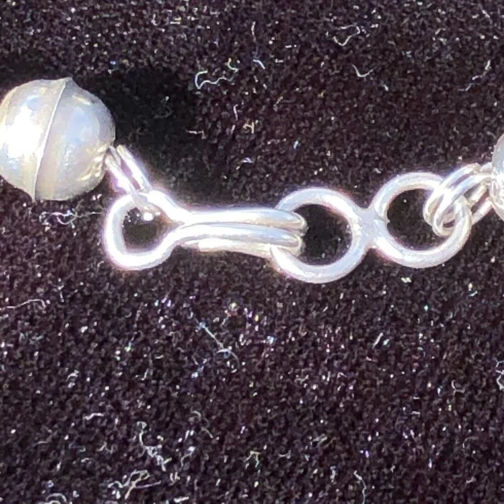 Vintage Sterling Silver Navajo Kingman Turquoise Squash Blossom Necklace Jewelry - Picture 7 of 16